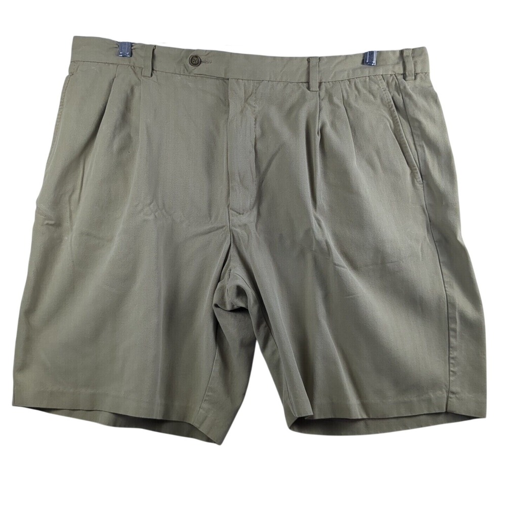 Tommy Bahama Shorts Mens 40/09 Khaki Flat Front 90% Silk Casual Golf Lightweight - Picture 1 of 16